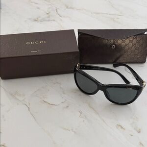 Gucci Black and Gold Sunglasses